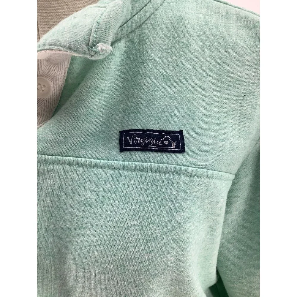 State Of Mine VIRGINIA Womans XL Quarter Button Pullover Mint Green Sweatshirt - Picture 3 of 9